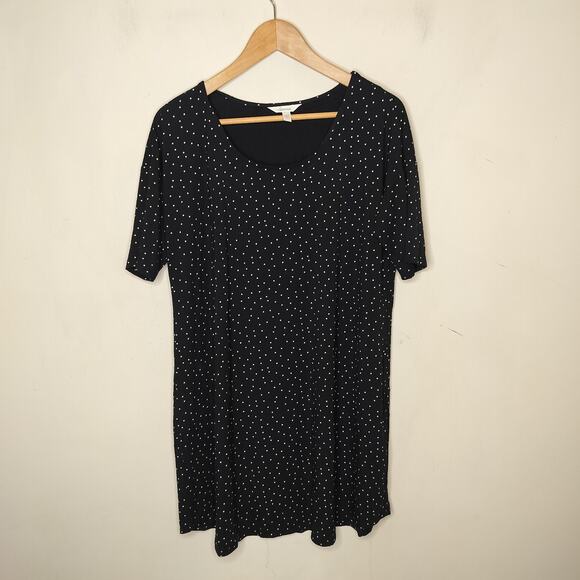 Soma Polka Dot Tunic Stretch Knit Short Sleeve - Picture 1 of 6